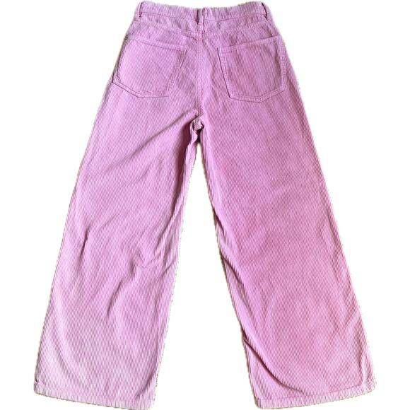 BDG URBAN OUTFITTERS Corduroy High & Wide Leg Pants 26 Pink Y2K Baddie Skater - Picture 5 of 10